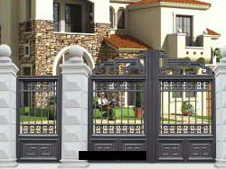 庭院(yuàn)單双(shuāng)開(kāi)套装鋁(lǚ)藝大(dà)門(mén)