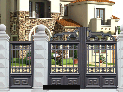 庭院(yuàn)單双(shuāng)開(kāi)套装鋁(lǚ)藝大(dà)門(mén)